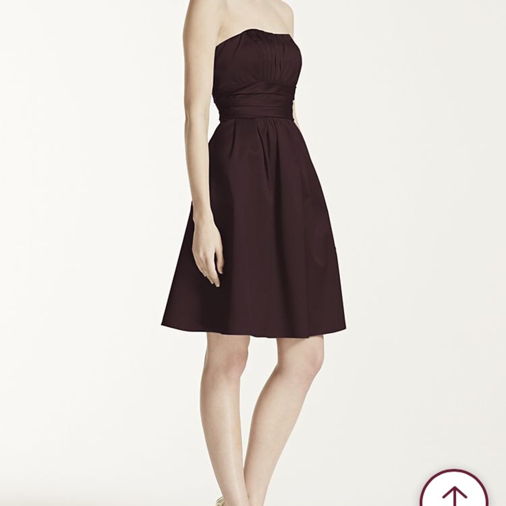 David’s Bridal strapless black cocktail dress